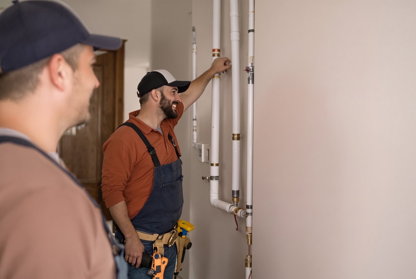Licensed plumber installing a water heater in a Lee's Summit, Missouri home