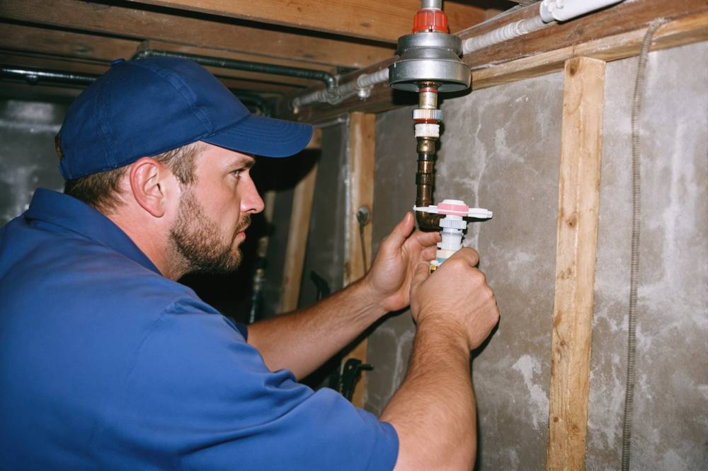 Insulated water pipes in a basement